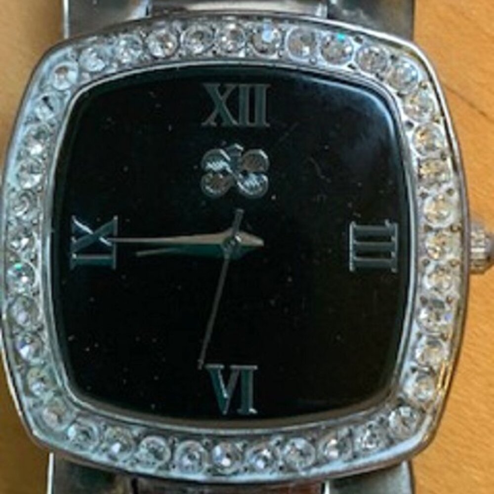 Vintage Ladies Curations Quartz Square Face Stainless Steel Wrist Watch 7.5"x 1"